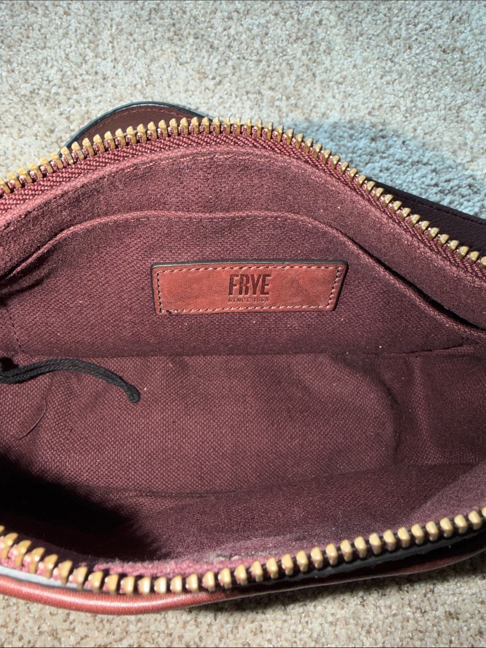 Frye Campus Rivet Small Leather Crossbody Bag in Black Cherry - Picture 7 of 9